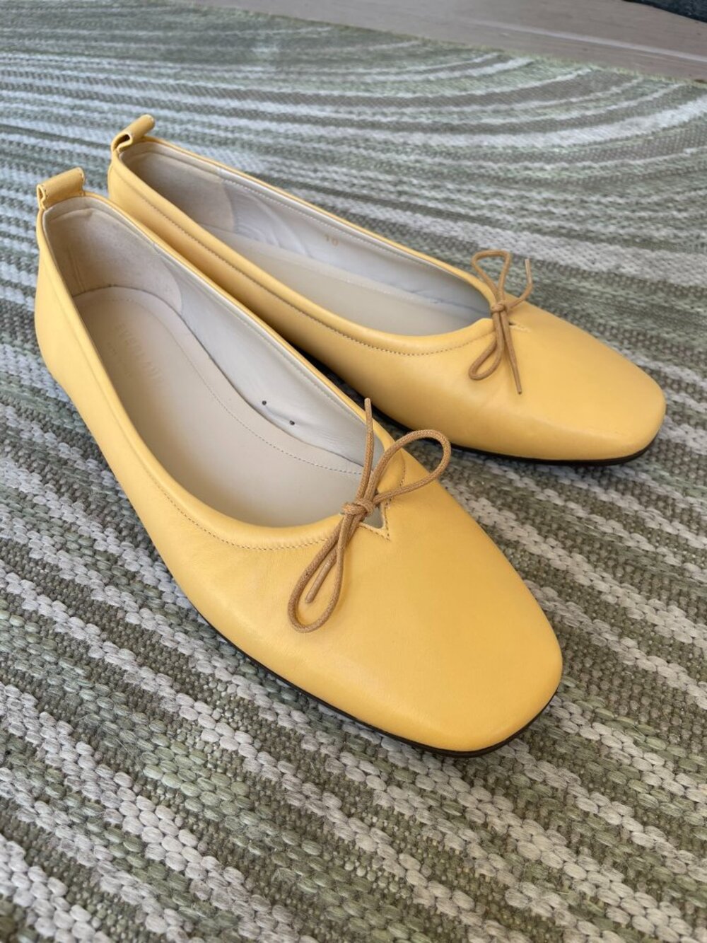 Everlane Yellow Leather Ballet Flats Size 10